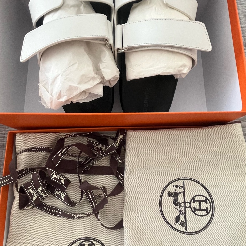 Hermes White Sandals
